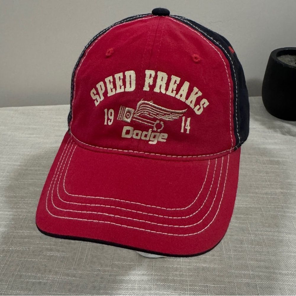 Dodge Speed Freaks 1914 Trucker Hat Red Black Mesh Snapback Racing Cap